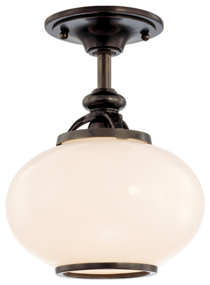 Canton 1-Light Semi Flush, Old Bronze