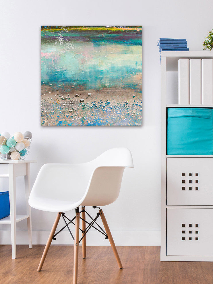 "Sand Pebbles" Painting Print on Wrapped Canvas, 48"x48"