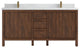 Elizabeth 72 Double Sink Bath Vanity in Dark Walnut Teak 2" Empira Quartz