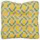 19" Squared Outdoor Tufted Dining Chair Cushions, Set of 2, Capecod Summer