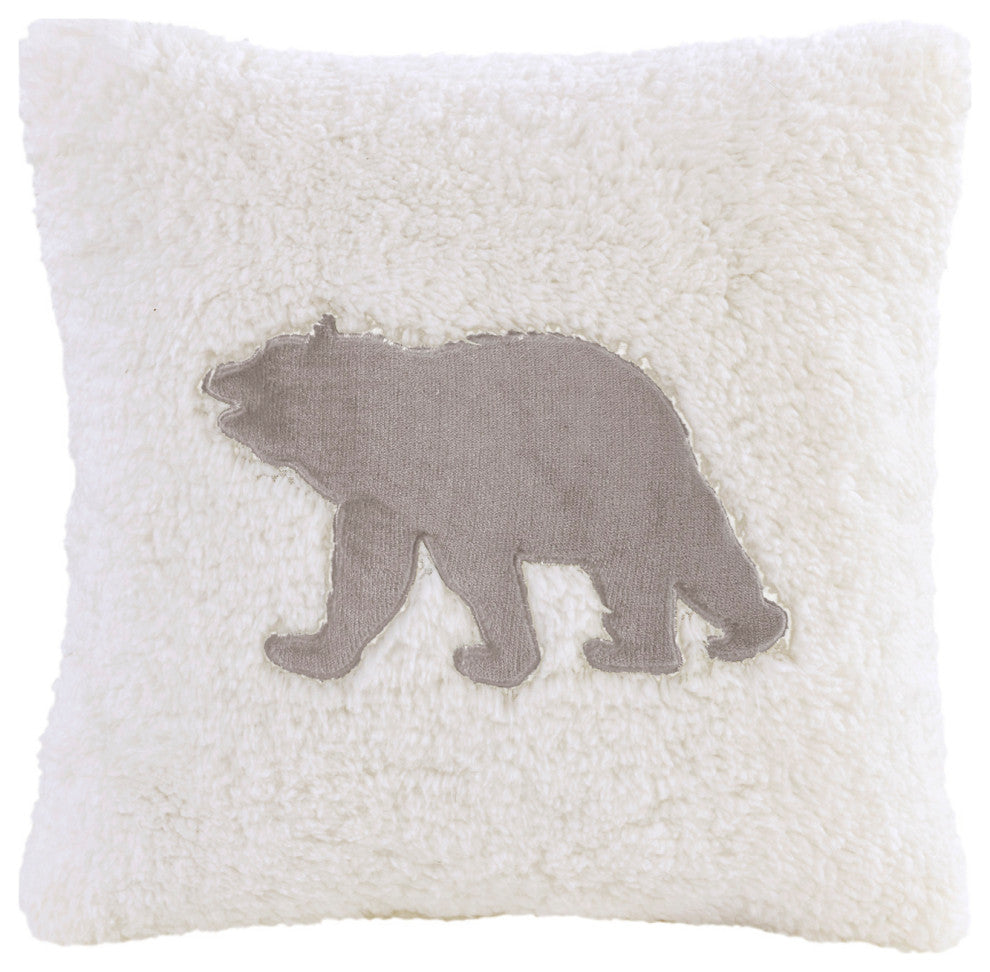 Woolrich Alton Plush to Sherpa Winter Comforter Set, Light Gray, King