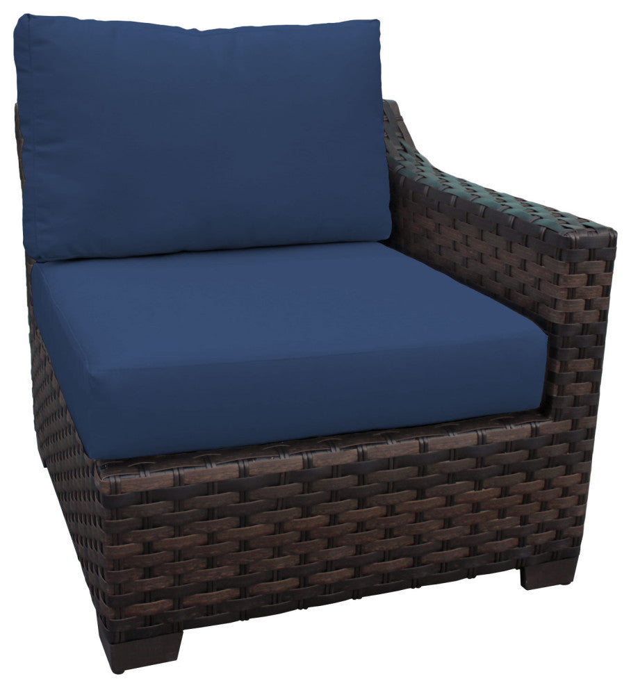 kathy ireland River Brook 8 Piece Wicker Patio Furniture Set, Midnight