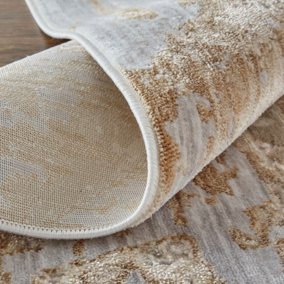 Corben R39G5 Transitional/Industrial/Casual Rug, Beige/Gray, 3'x5'