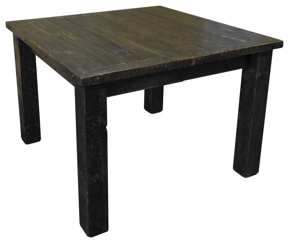 Barnwood Style Timber Peg Extension Table, Weathered Slate, 4-Leaf 42" X 90"