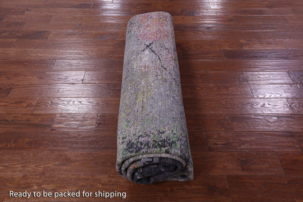 7' 11" X 10' 0" Abstract Wool & Silk Handmade Rug - Q13713