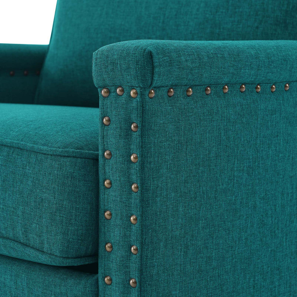 Armchair Accent Chair, Fabric, Teal Blue, Modern, Living Lounge Hospitality