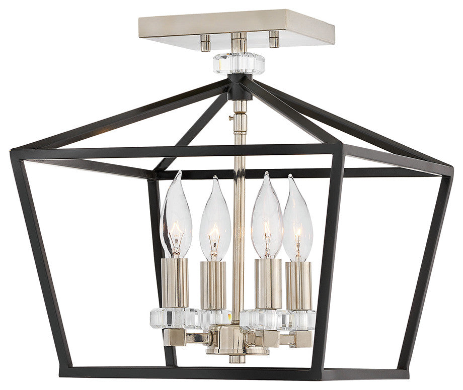 Hinkley Stinson Four Light Semi-Flush Mount 3533BK