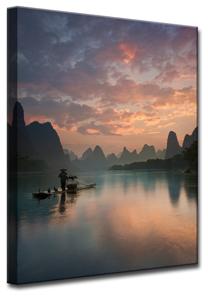 Ready2HangArt ''Li River Sunrise'' Wrapped Canvas Wall Decor, 20"x30"