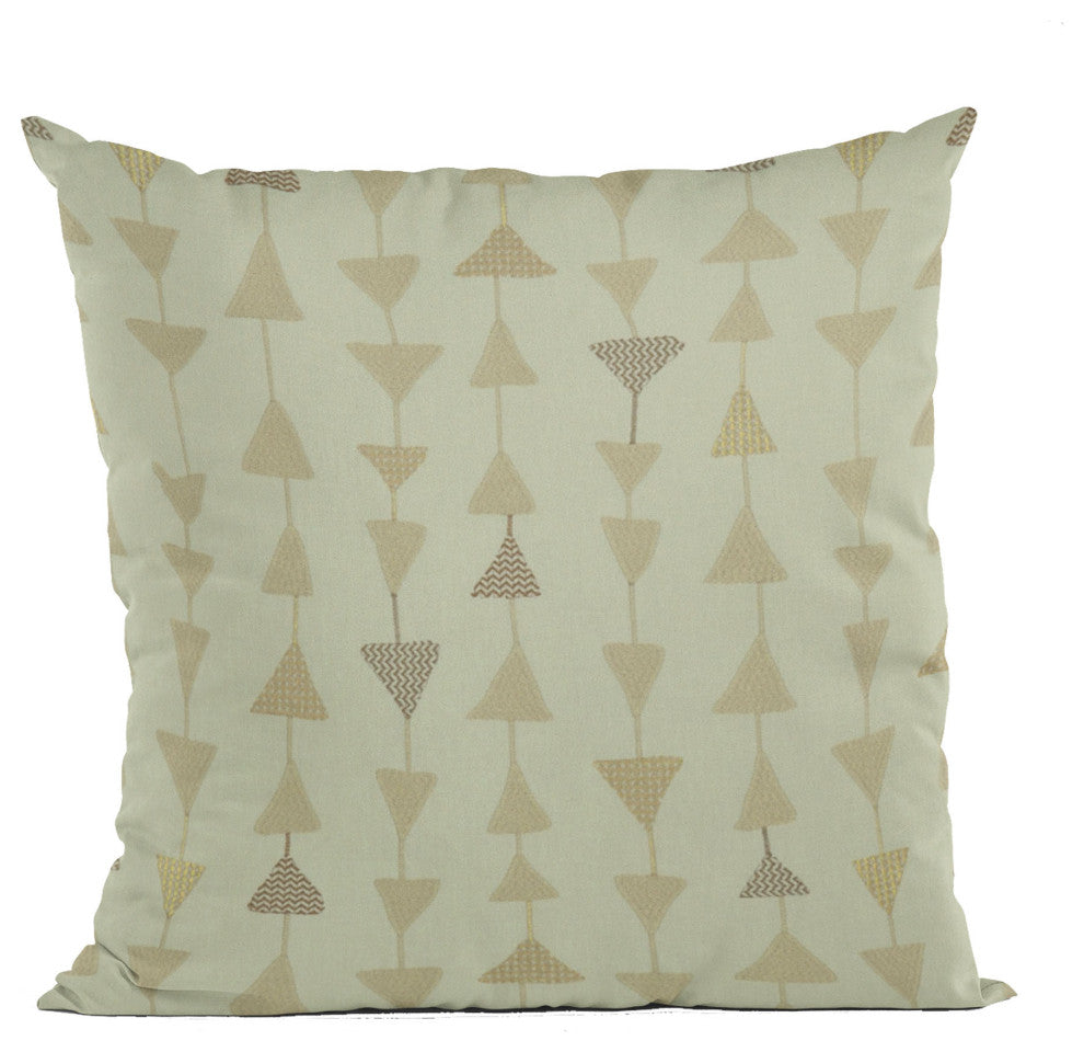 Natural Manti Embroidery Luxury Throw Pillow, Double sided 18"x18"