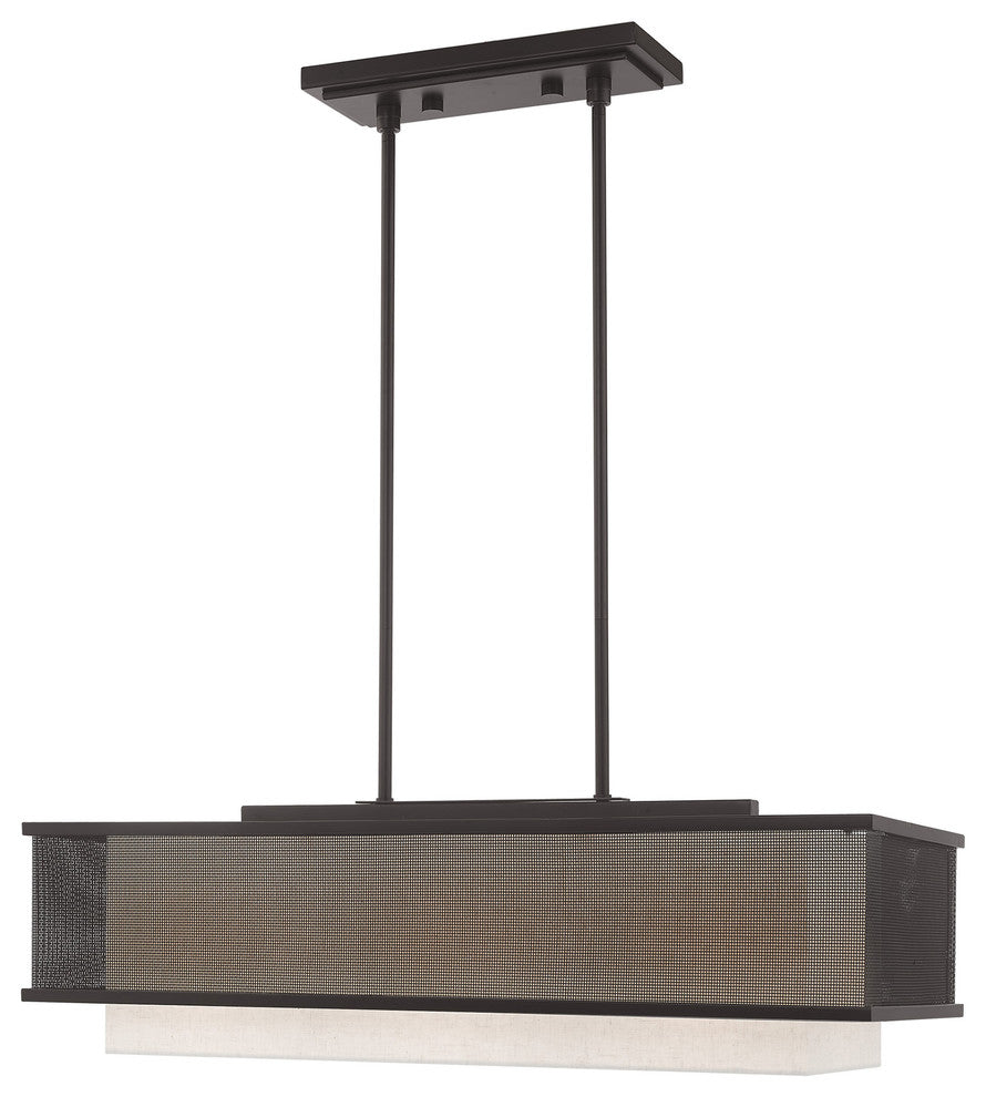 Livex Lighting Bronze 3-Light Linear Chandelier