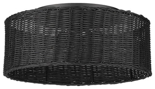 Golden Lighting 1084-FM BLK-BW Erma 3 Light 16"W Semi-Flush Drum - Matte Black