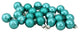24-Piece Shiny, Mini Glass Ball Christmas Ornament Set, 1", Matte Teal Green