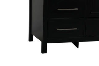 Isabel Single Bathroom Vanity, Black, 60", Without Backsplash