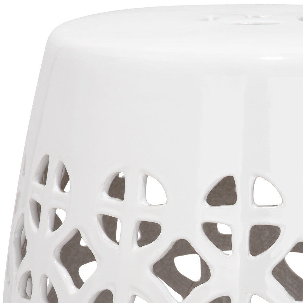 Safavieh Circle Lattice Garden Stool, White
