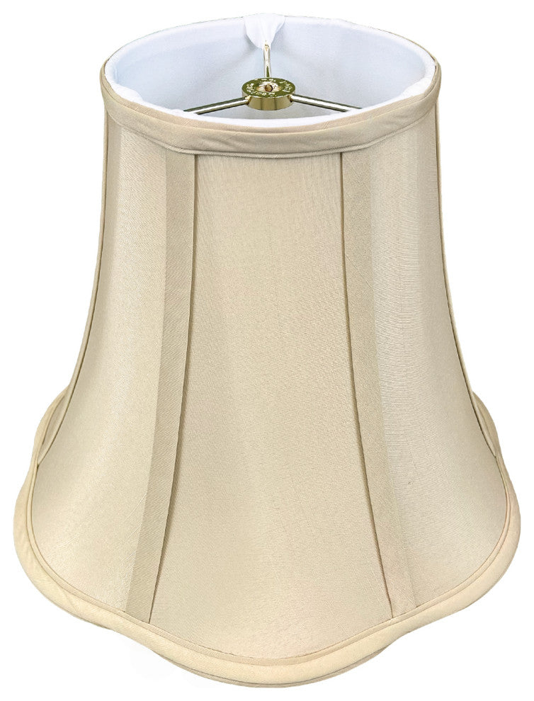 Royal Designs Bottom Outside Scallop Bell Lamp Shade, Beige, 6x12x10.25