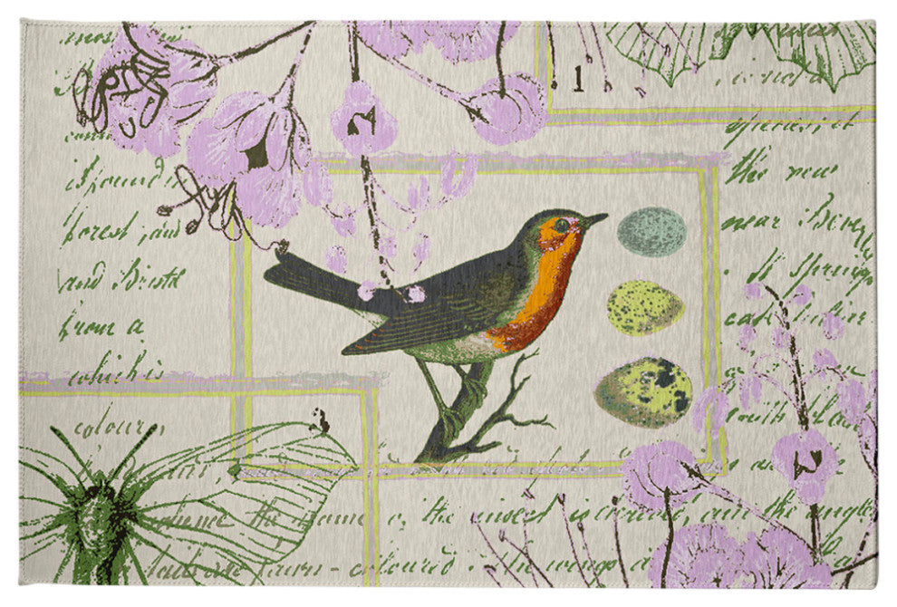Singing Bird Spring Chenille Rug, Lilac, 2'x3'
