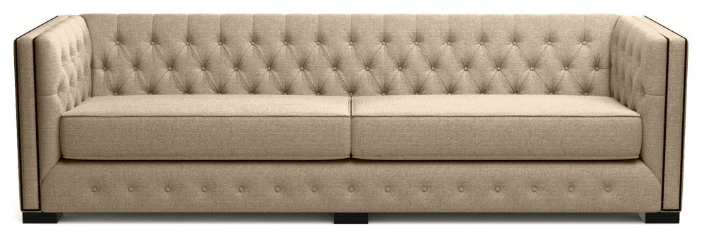 Nativa Interiors Mirel 108" Sofa, Flax, Classic Depth