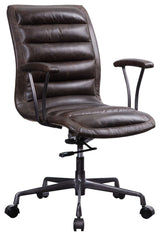 Zooey Executive Office Chair, Distress Chocolate Top Grain Leather