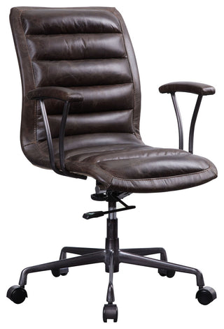 Zooey Executive Office Chair, Distress Chocolate Top Grain Leather