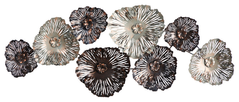 Nearly Natural 7066 5x2 Floating Metal Floral Design Metal Wall Art Decor