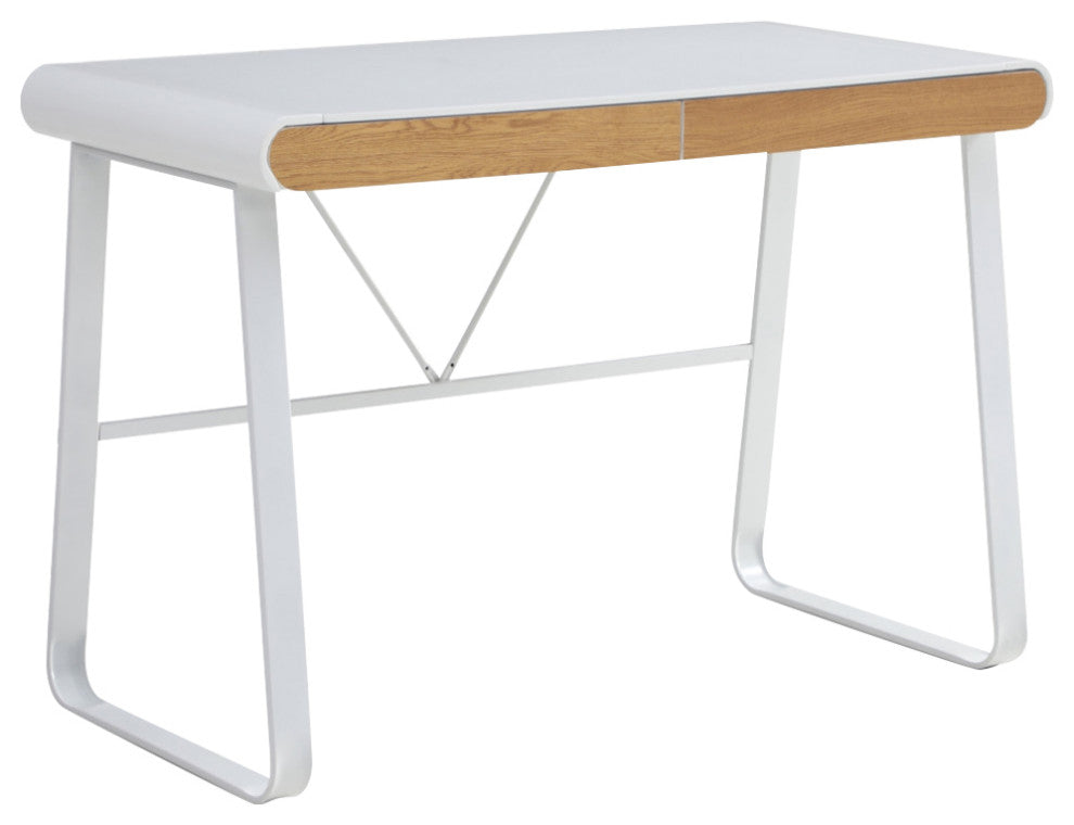 Loft Lyfe Nila Desk, 2 Storage Drawers, White 43.3Lx21.6Wx30H