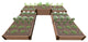 Classic Sienna Walk-In U-Shape' 12'x12'x22" Terrace Garden Raised Bed