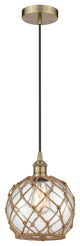 Innovations 616-1P-AB-G122-8RB 1-Light Mini Pendant, Antique Brass