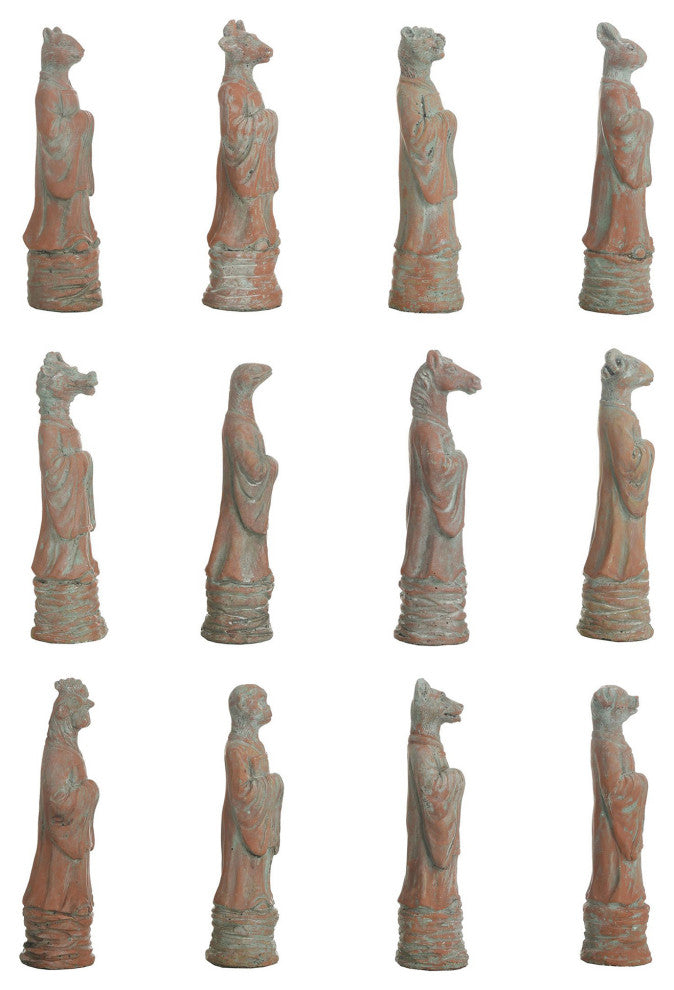 Dann Foley Lifestyle Zodiac Animal Figurines Terracotta Finish Set of 12