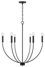 Ansley Six Light Chandelier in Matte Black