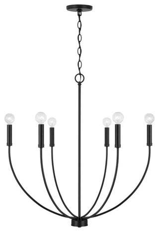 Ansley Six Light Chandelier in Matte Black