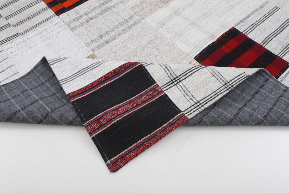 Rug N Carpet - Handmade Oriental 6' 8'' x 9' 9'' Rustic Patchwork Kilim Rug