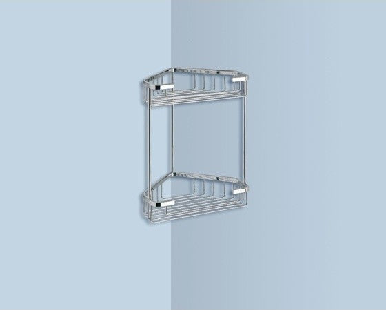 Chrome Corner Double Shower Basket