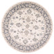 HomeRoots 8' Ivory Grey Machine Woven Floral Traditional Round Indoor Area Rug