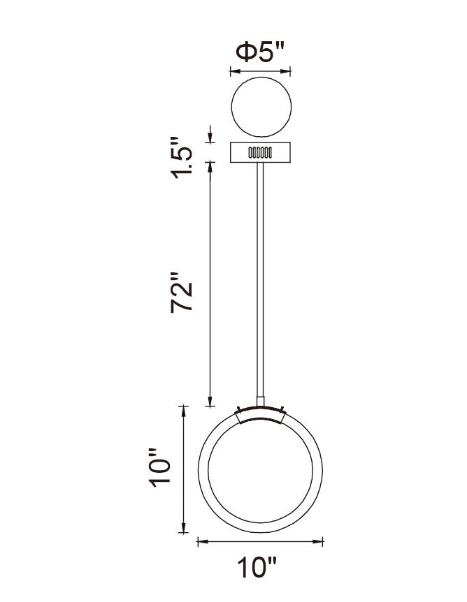Hoops 1 Light LED Pendant With Satin Gold Finish