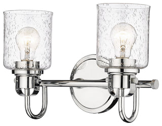 Zlite 340-2V-CH 2-Light Vanity, Clear Seeded
