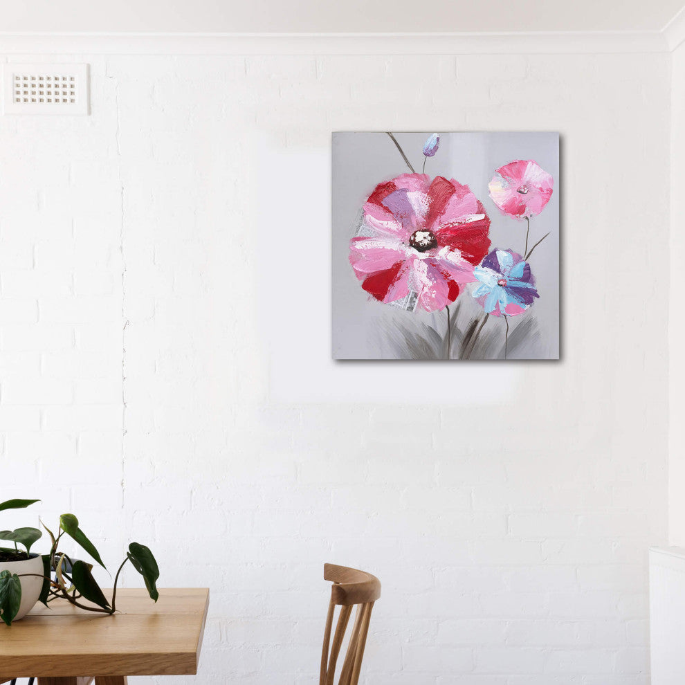 Hand Painted Flowers Wall Decor Artwork VI