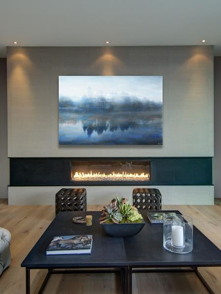 "Lake Marmont" Floater Framed Painting Print on Canvas, 18"x12"