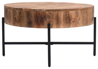 Contemporary Solid Wood Coffee Table, Natural