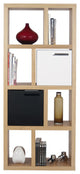 Modern Open Shelving narrow Bookcase, Oak