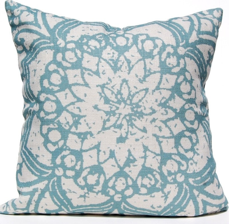 Stamped Flower Pillow, Silverberry
