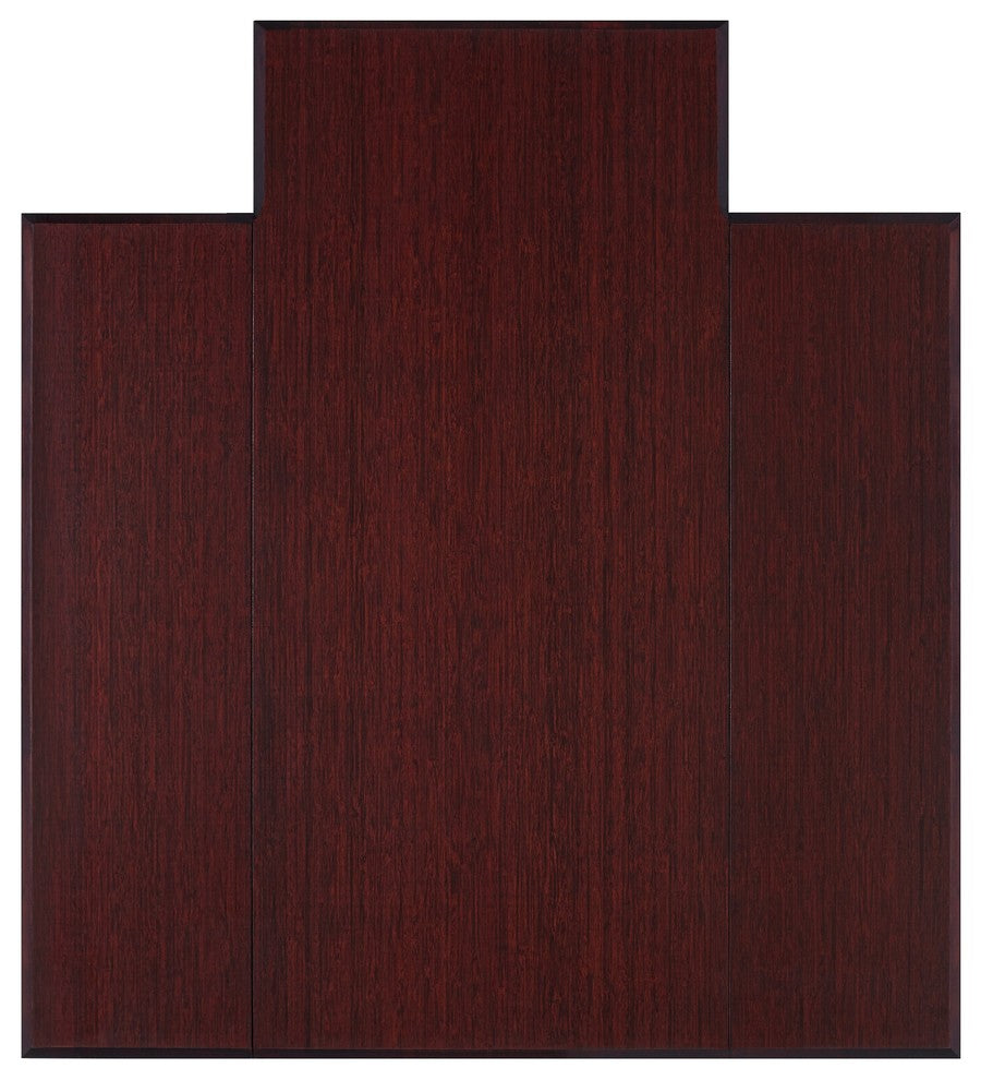 Rustin Bamboo Tri-Fold Chair Mat, Dark Cherry, With Lip, 47"x51"