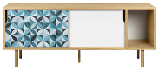Dann Sideboard Petal Contemporary Art Design, Oak Legs
