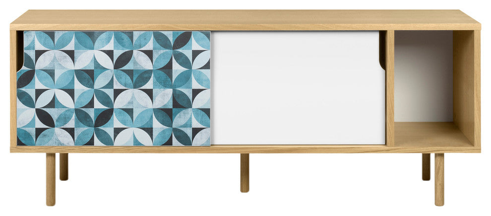 Dann Sideboard Petal Contemporary Art Design, Oak Legs