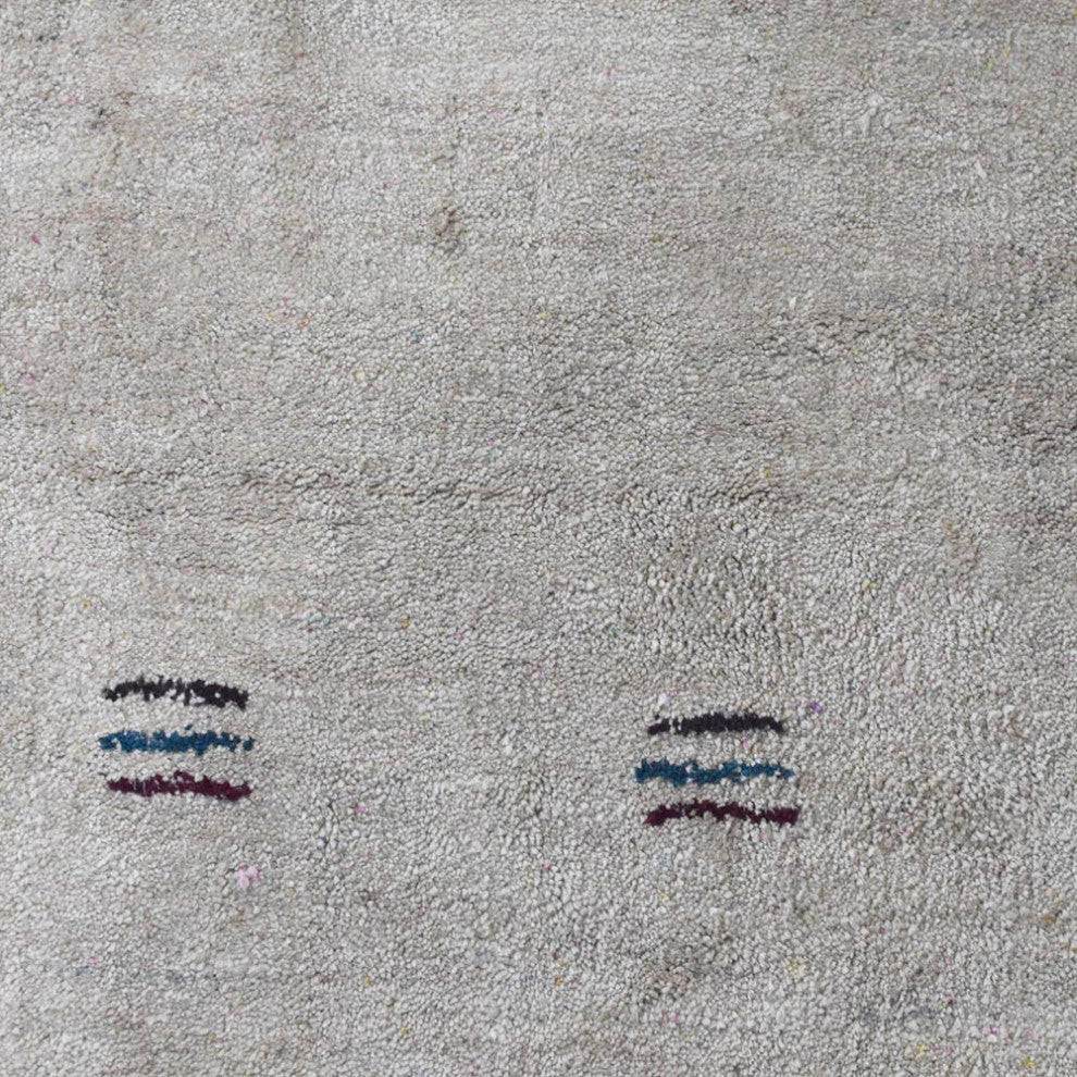 Hand Knotted Loom Silk Mix Area Rug Contemporary Beige