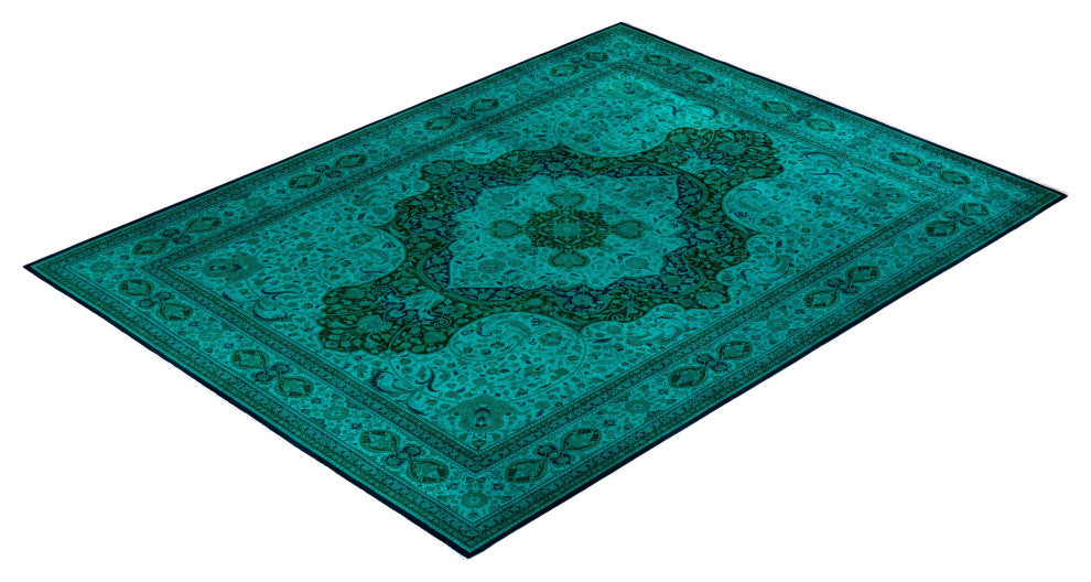 Fine Vibrance, One-of-a-Kind Hand-Knotted Area Rug Green, 9'2"x12'3"