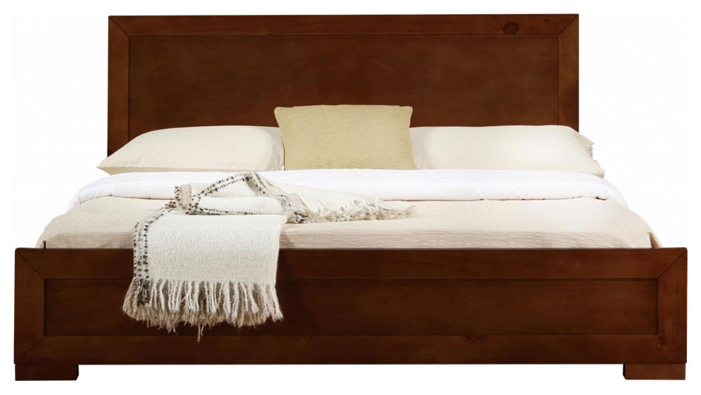 Walnut Wood King Platform Bed
