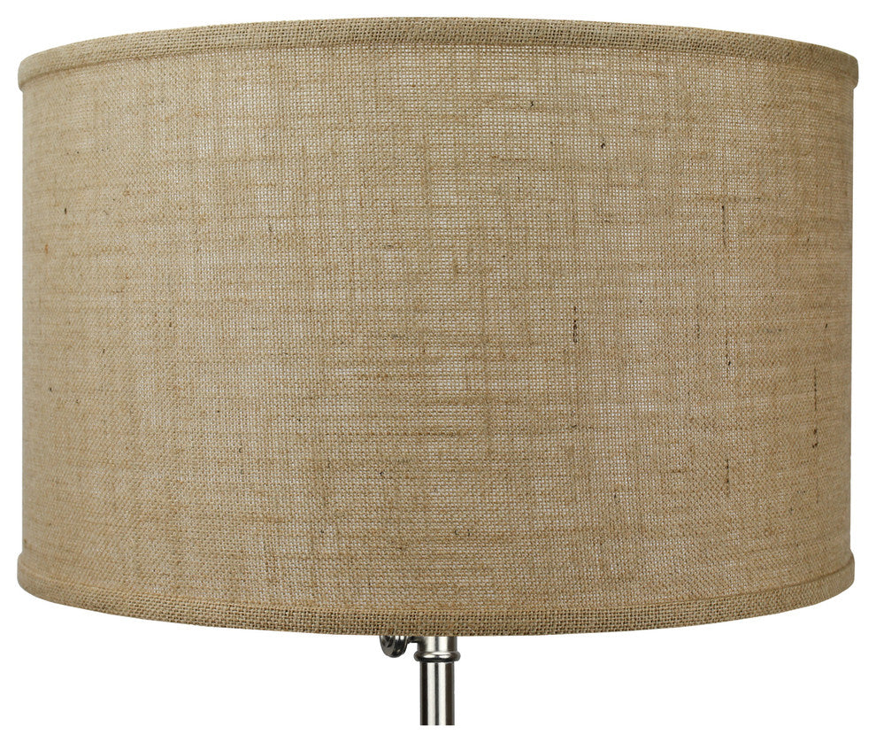 Fenchel Shades 18"x18"x11' Spider Attachment Drum Lamp Shade, Burlap Natur