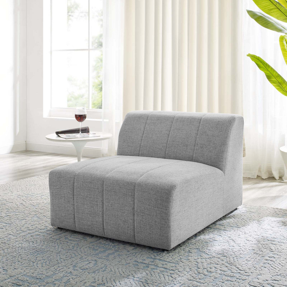 Bartlett Upholstered Fabric Armless Chair Light Gray