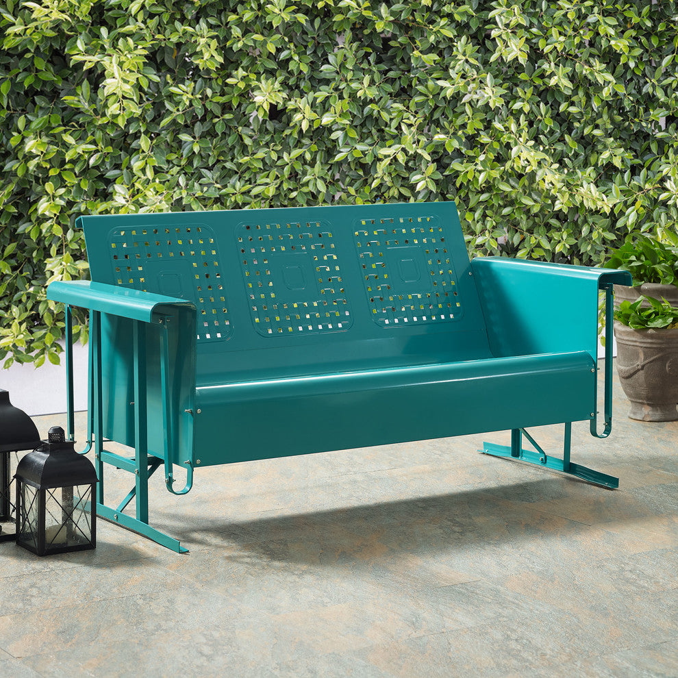 Bates Metal Sofa Glider, Turquoise
