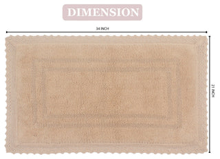 Opulent Reversible 100% Cotton Bath Rug Set, 21x34 Rectangle, Linen